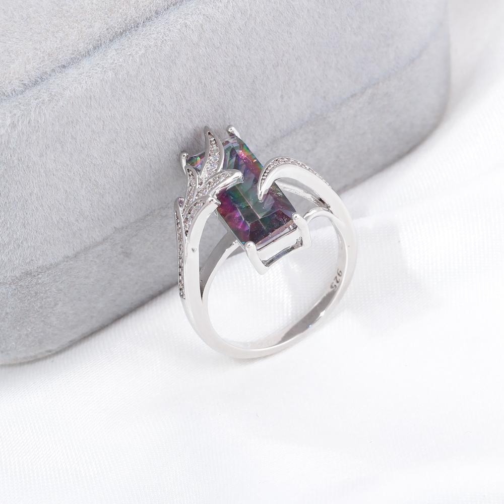 Mystic Topaz Silver Plated Ring | Bowlift