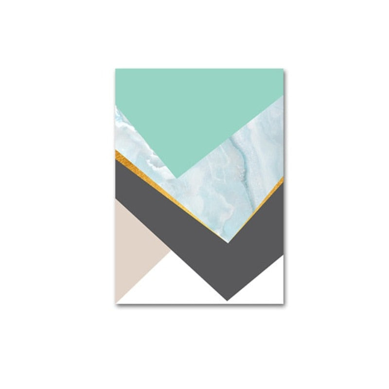 Geometric Fashion Triangles - Canvas Wall Art Painting | Bowlift