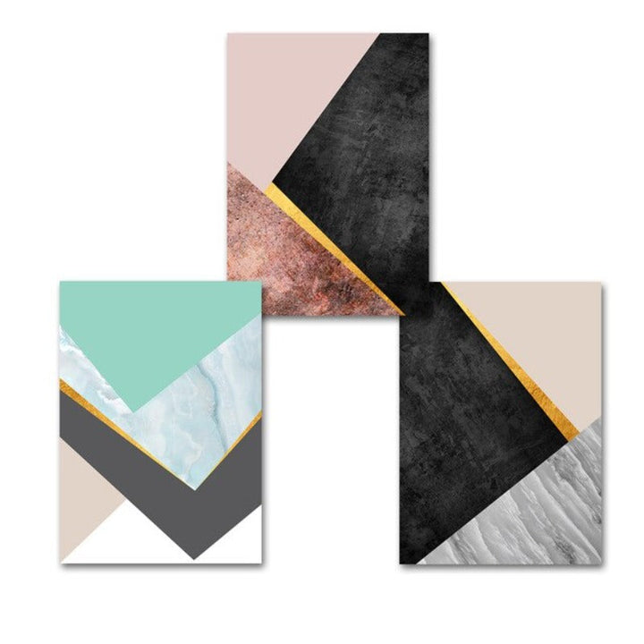 Geometric Fashion Triangles - Canvas Wall Art Painting | Bowlift