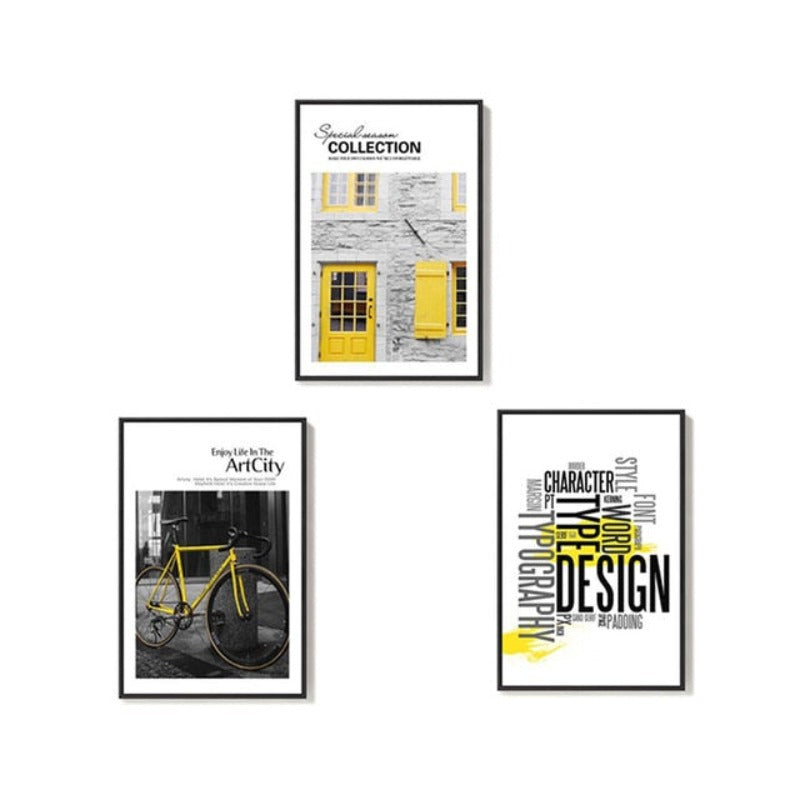 Modern Yellow City Life Landscape Paintings - Canvas Wall Art Painting | Bowlift