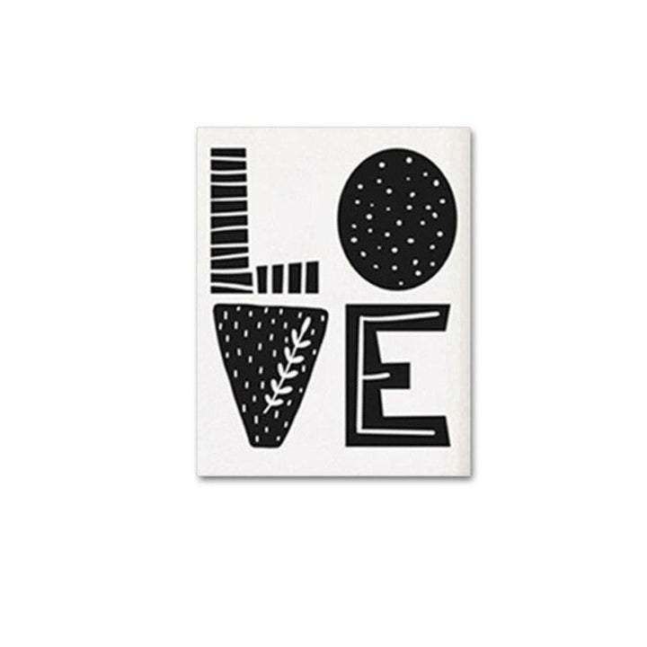 Modern Cartoon Love Read Nursery Letters - Canvas Wall Art Painting | Bowlift