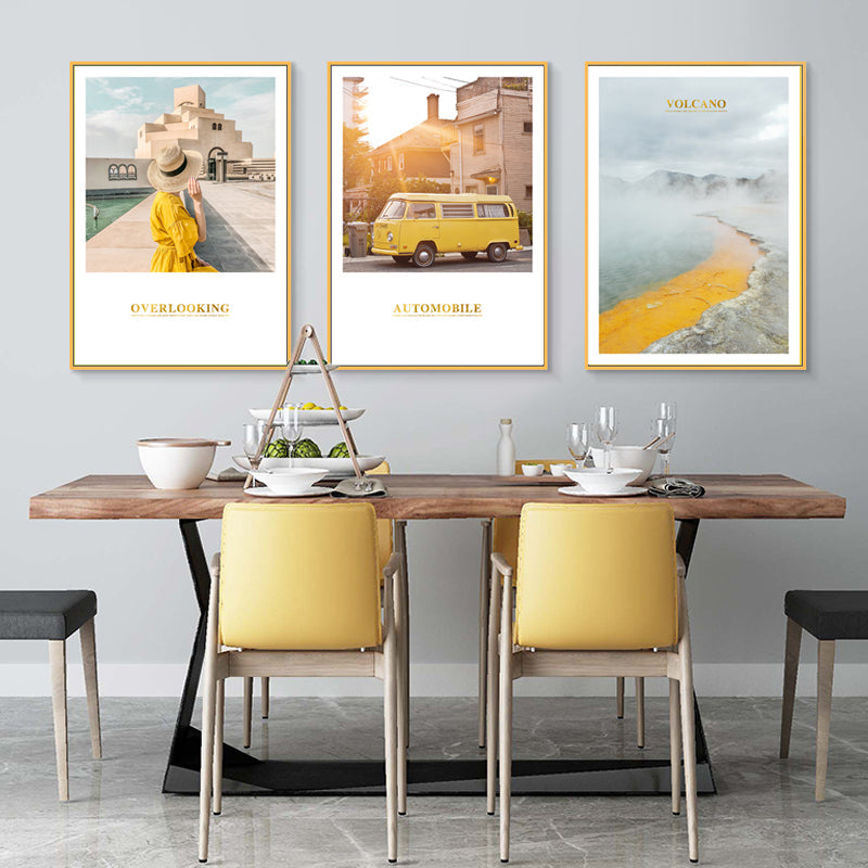 Modern Yellow Landscape Wall Art Poster - Canvas Wall Art Painting | Bowlift
