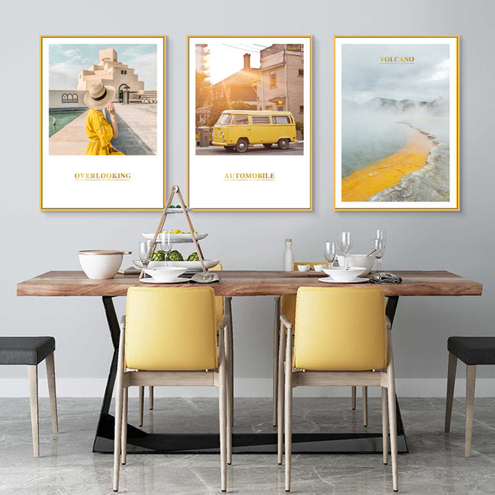 Modern Yellow Landscape Wall Art Poster - Canvas Wall Art Painting | Bowlift