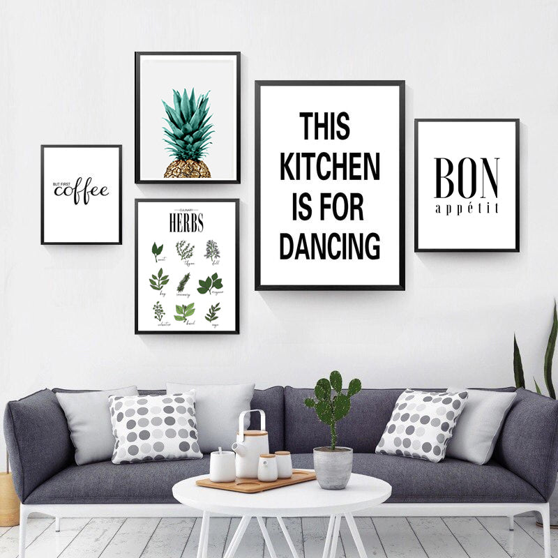 Herbs Poster Botanical Kitchen - Canvas Wall Art Painting | Bowlift
