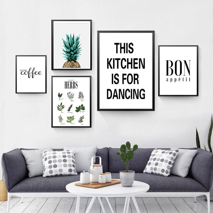 Herbs Poster Botanical Kitchen - Canvas Wall Art Painting | Bowlift