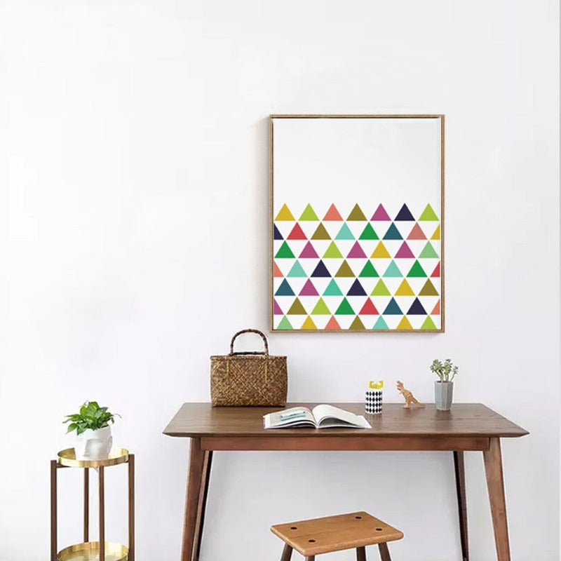 Geometric Triangle Colorful Decorative - Canvas Wall Art Painting | Bowlift