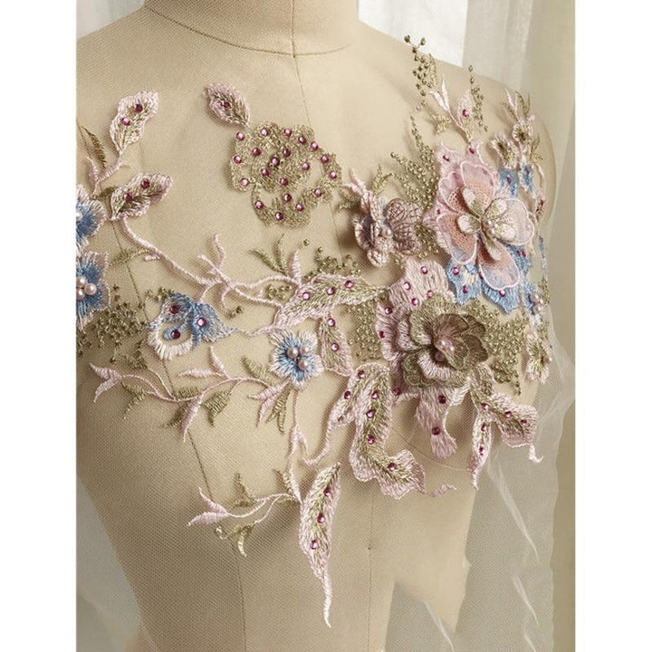 Embroidered Beaded Flower Sew-able Patch | Bowlift