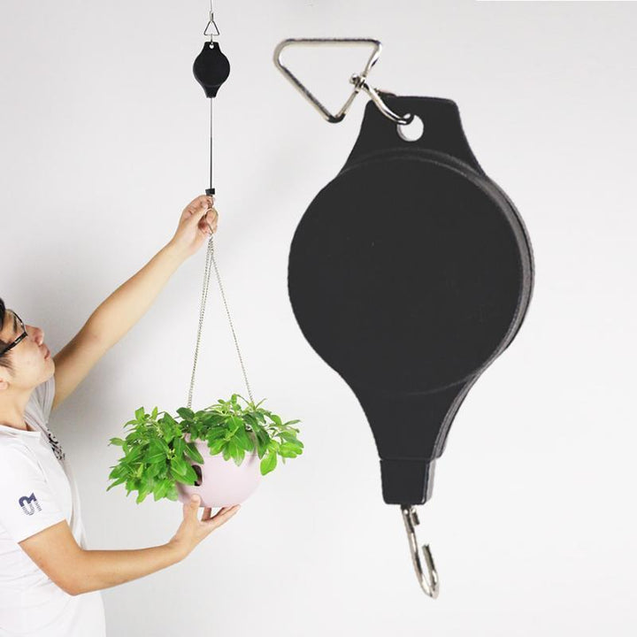 BowLift | "Plant Pulley" 2pc Retractable Basket Hanger