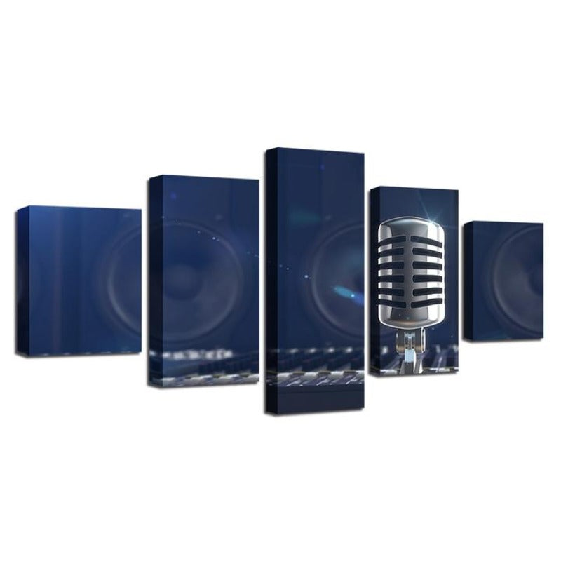 Music Microphone - Canvas Wall Art Painting | Bowlift
