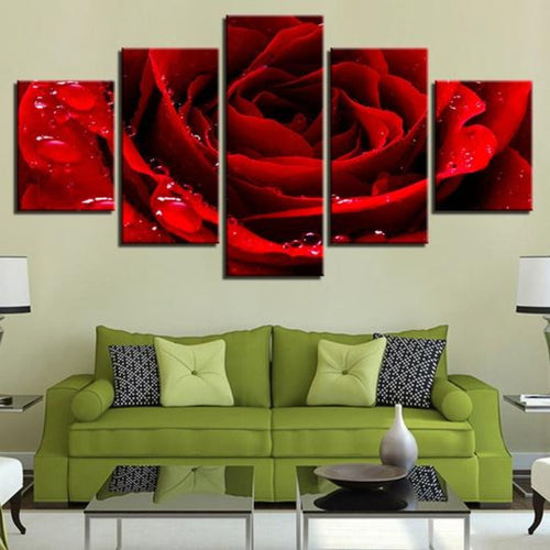 Beautiful Red Rose - Canvas Wall Art Painting | Bowlift