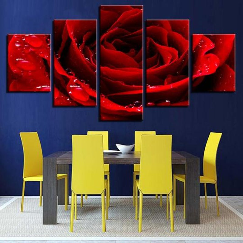 Beautiful Red Rose - Canvas Wall Art Painting | Bowlift