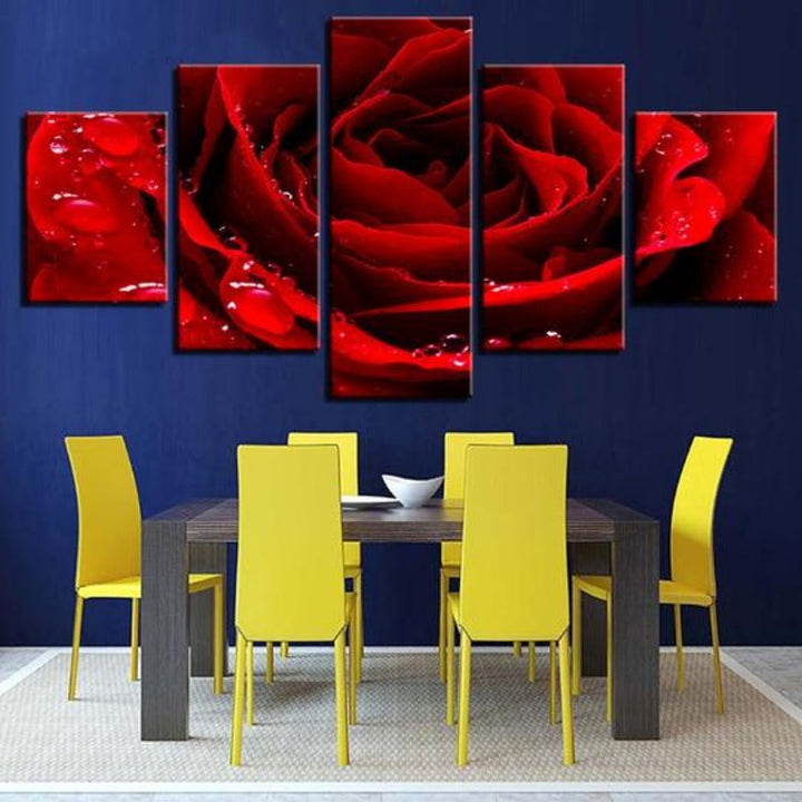 Beautiful Red Rose - Canvas Wall Art Painting | Bowlift