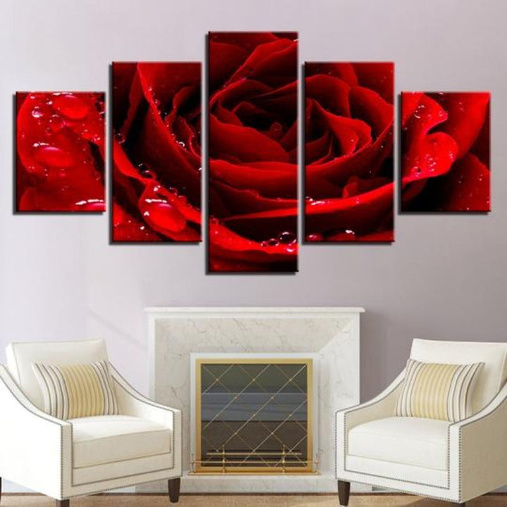 Beautiful Red Rose - Canvas Wall Art Painting | Bowlift
