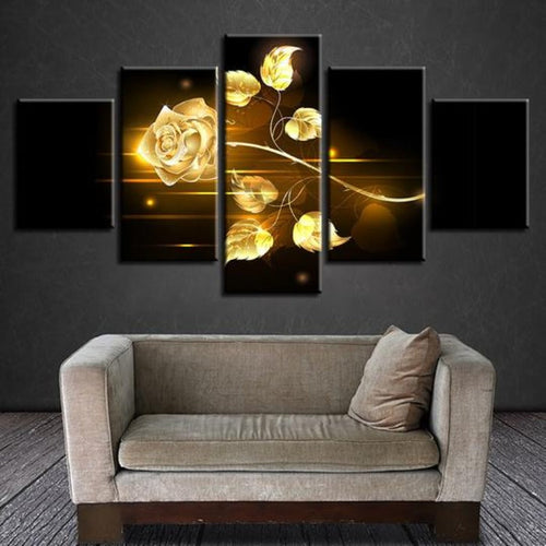 Golden Rose - Canvas Wall Art Painting | Bowlift
