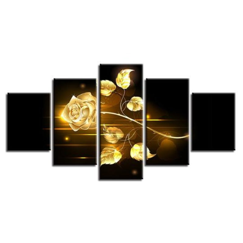 Golden Rose - Canvas Wall Art Painting | Bowlift