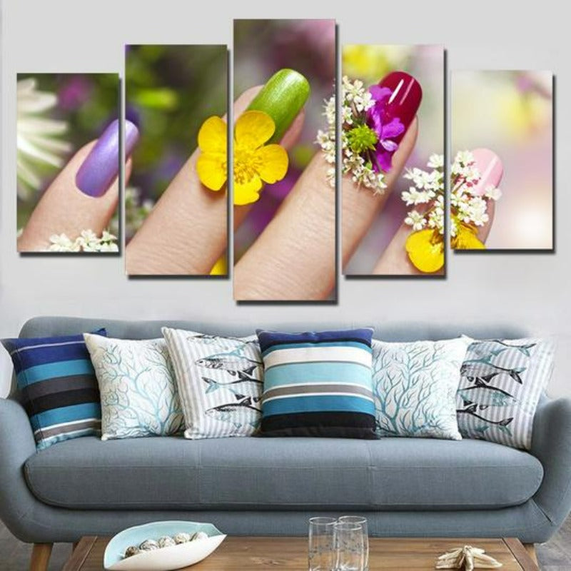 Nail Flower Art - Canvas Wall Art Painting | Bowlift