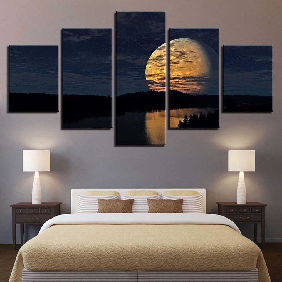 Full Moon Night - Canvas Wall Art Painting | Bowlift