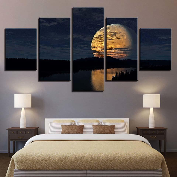 Full Moon Night - Canvas Wall Art Painting | Bowlift
