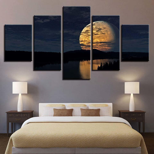 Full Moon Night - Canvas Wall Art Painting | Bowlift