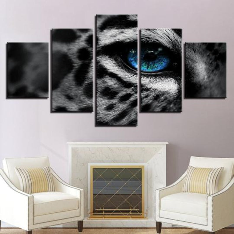 Leopard Blue Eyes - Canvas Wall Art Painting | Bowlift