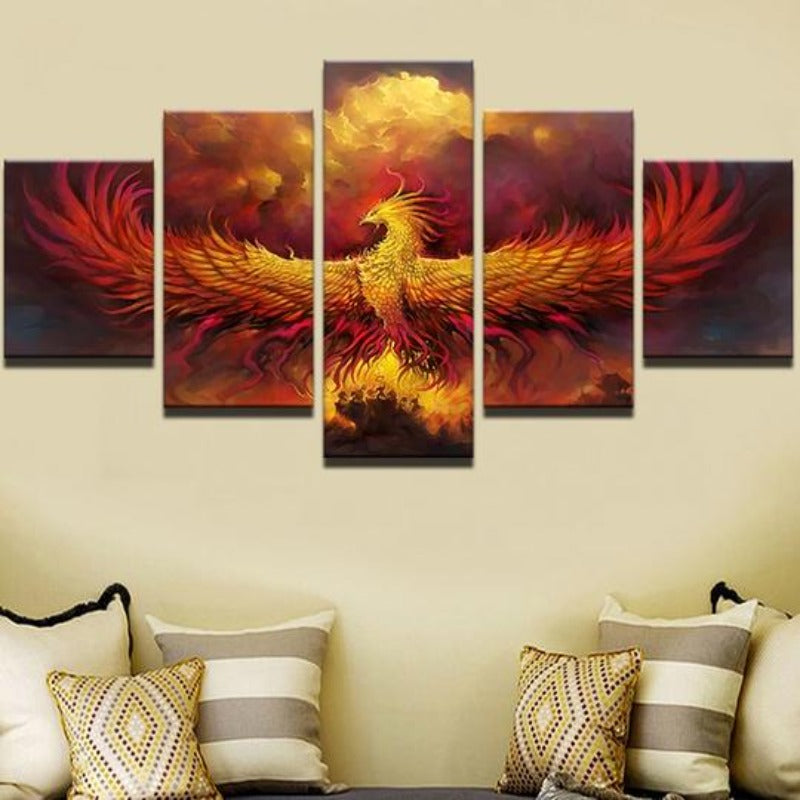 Fire Phoenix - Canvas Wall Art Painting | Bowlift