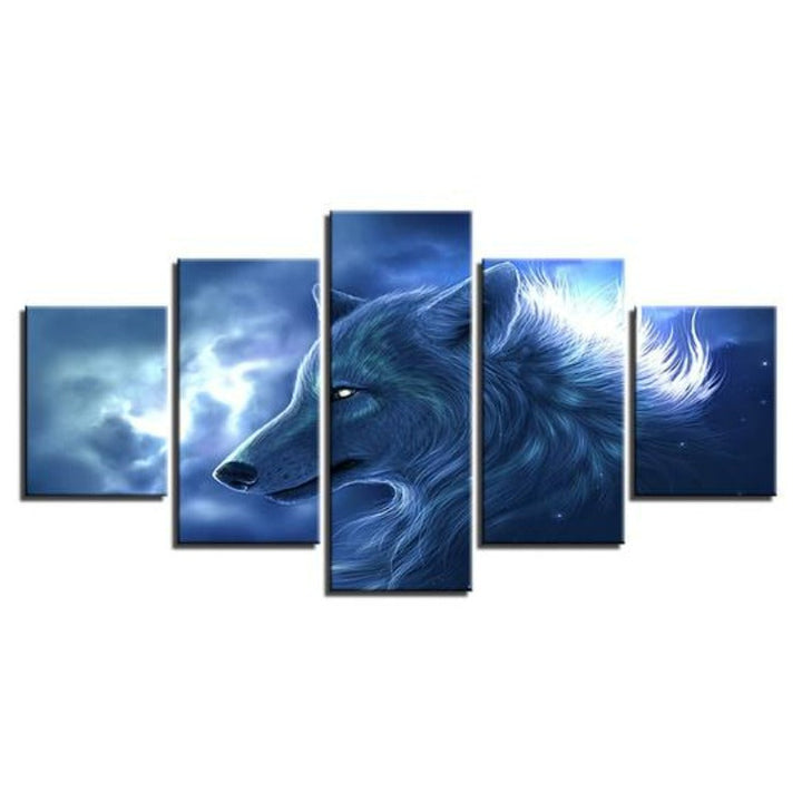Night Wolf - Canvas Wall Art Painting | Bowlift