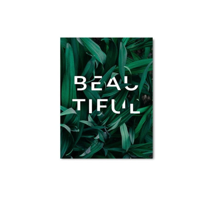Modern Dark Green Leaves - Canvas Wall Art Painting | Bowlift
