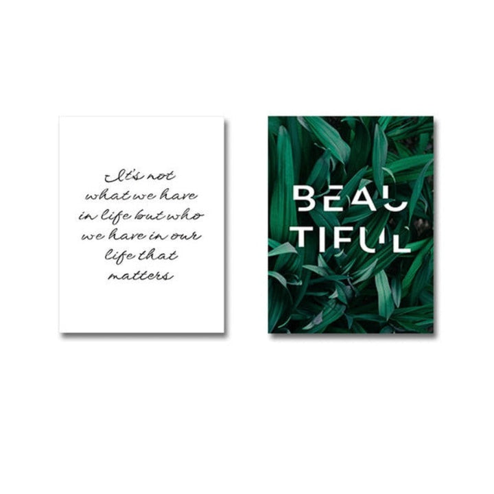 Modern Dark Green Leaves - Canvas Wall Art Painting | Bowlift