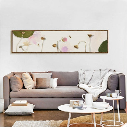 Traditional Chinese Watercolor Lotus Mood - Canvas Wall Art Painting | Bowlift