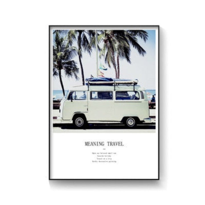 Travel Life Posters Coconut Tree Prints Tropical Seascape - Canvas Wall Art Painting | Bowlift