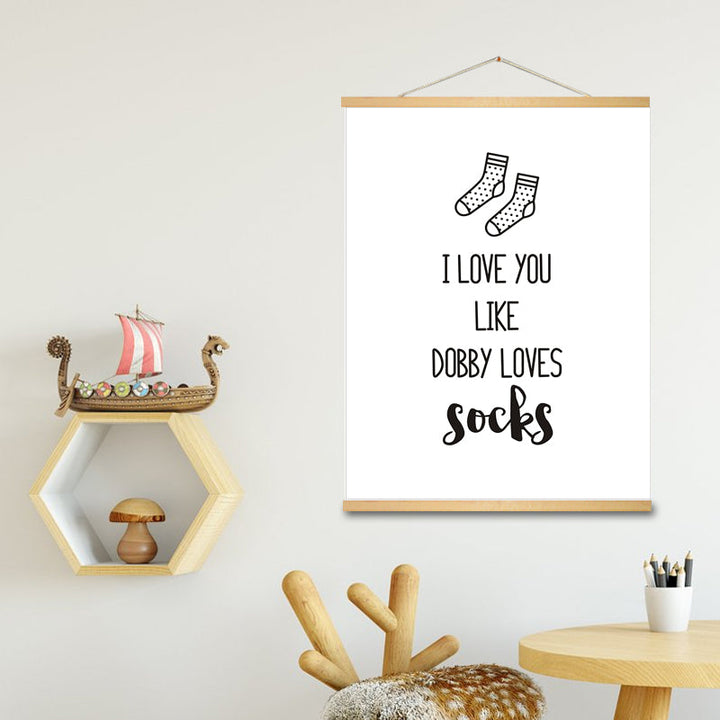 I Love You Nursery Prints Decor Socks - Canvas Wall Art Painting | Bowlift