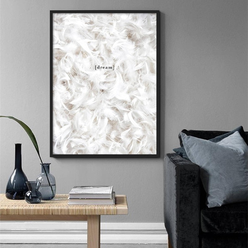 White Leather Poster and Print - Canvas Wall Art Painting | Bowlift