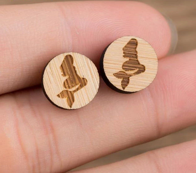 Cute Wooden Stud Earrings | Bowlift