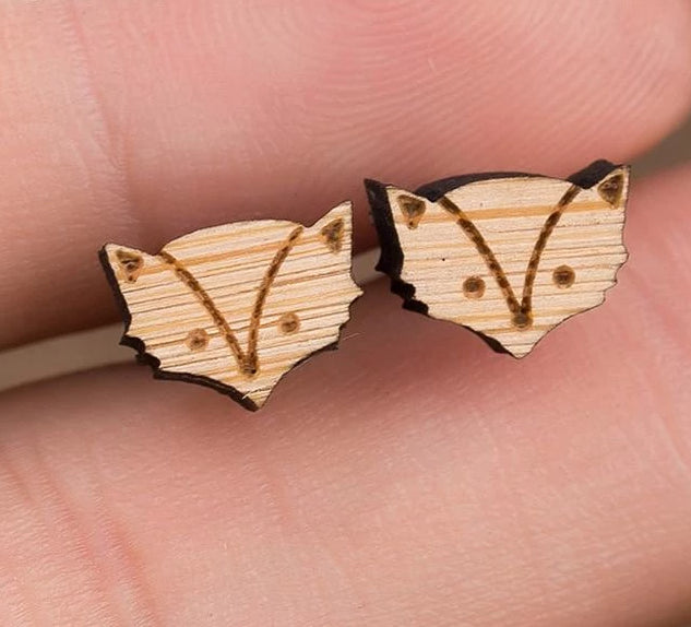 Cute Wooden Stud Earrings | Bowlift
