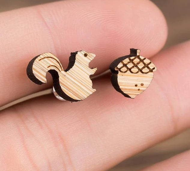 Cute Wooden Stud Earrings | Bowlift