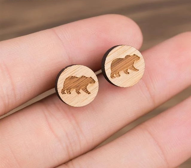 Cute Wooden Stud Earrings | Bowlift