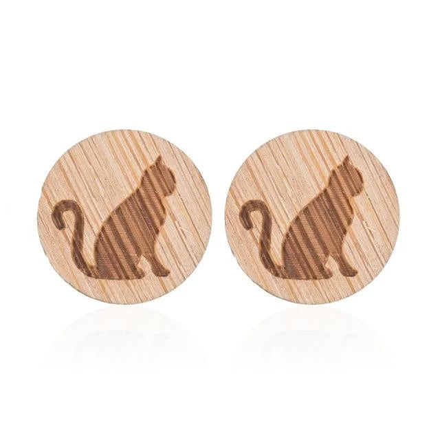 Cute Wooden Stud Earrings | Bowlift
