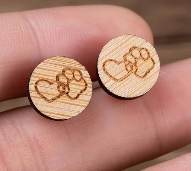 Cute Wooden Stud Earrings | Bowlift