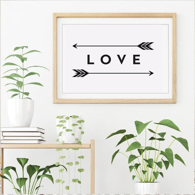 Love Arrow Print - Canvas Wall Art Painting | Bowlift