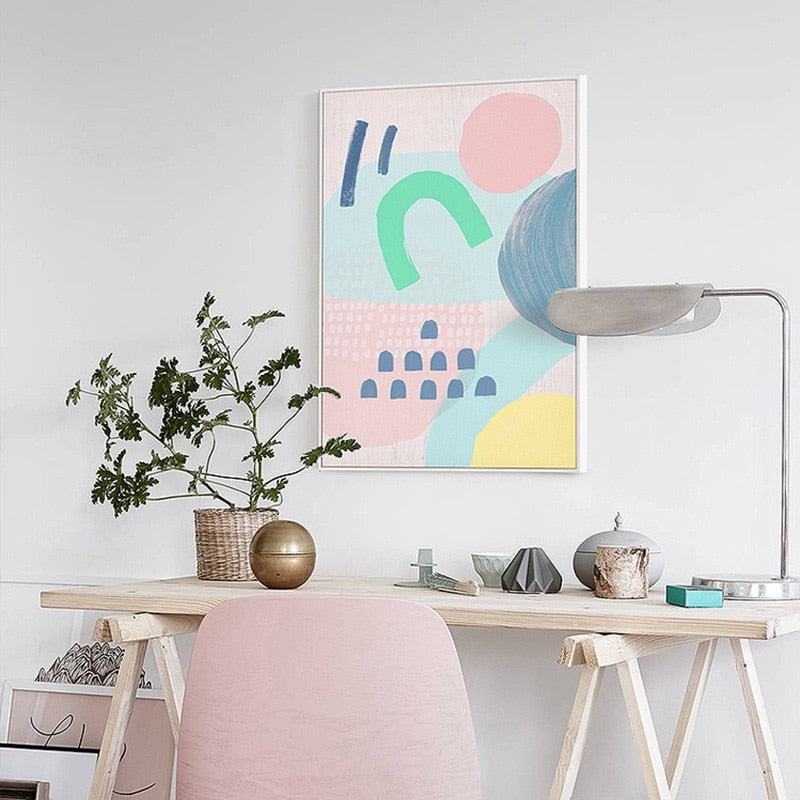 Abstract Watercolor Multi Pink Princess - Canvas Wall Art Painting | Bowlift