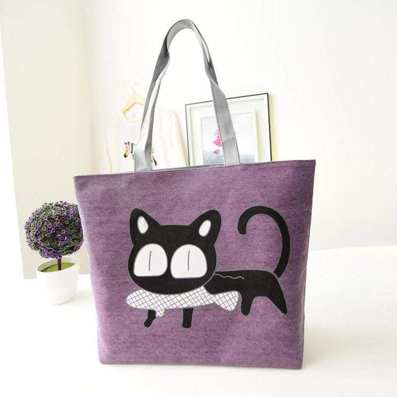 BowLift | Women Canvas Casual Shoulder Tote Cat Handbags