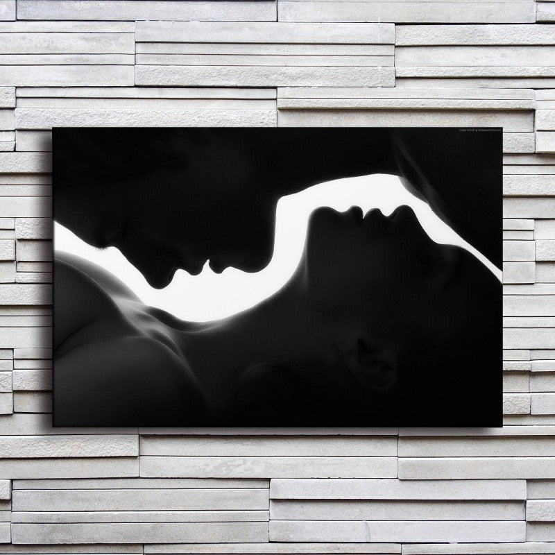 Man And Woman Silhouette - Canvas Wall Art Painting | Bowlift