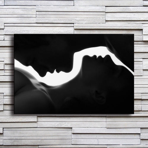 Man And Woman Silhouette - Canvas Wall Art Painting | Bowlift