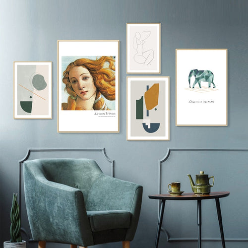 Scandinavia Vintage Figure Prints - Canvas Wall Art Painting | Bowlift