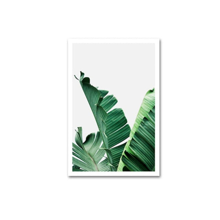 Green Tropical Leaves  - Canvas Wall Art Painting | Bowlift
