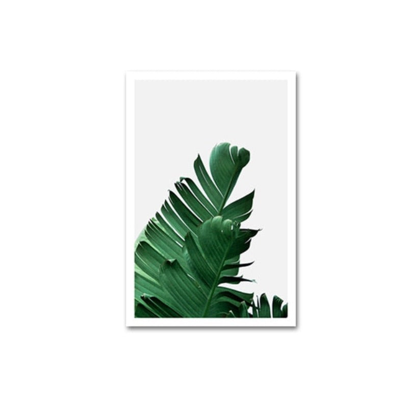 Green Tropical Leaves  - Canvas Wall Art Painting | Bowlift