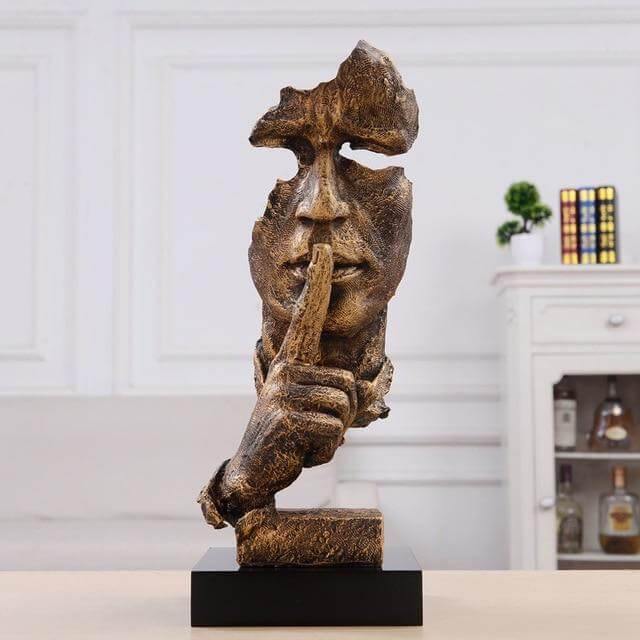 Silence Is Gold Miniature Sculpture | Bowlift