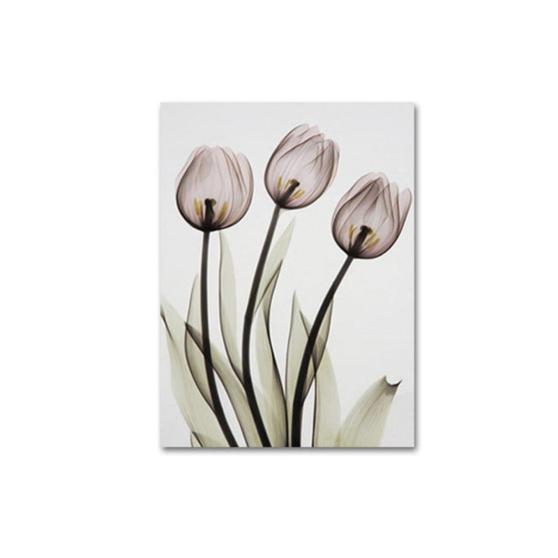 Modern Europe Tulip Transparent - Canvas Wall Art Painting | Bowlift