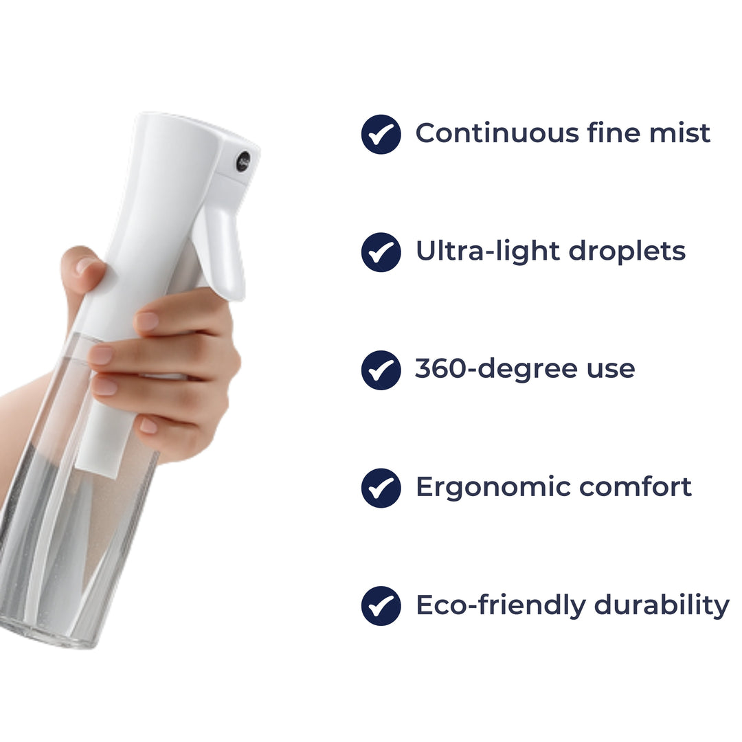 Long-Last Mist Delivery – Lightweight Refillable Design – Hair Plants Cleaning Bowlift