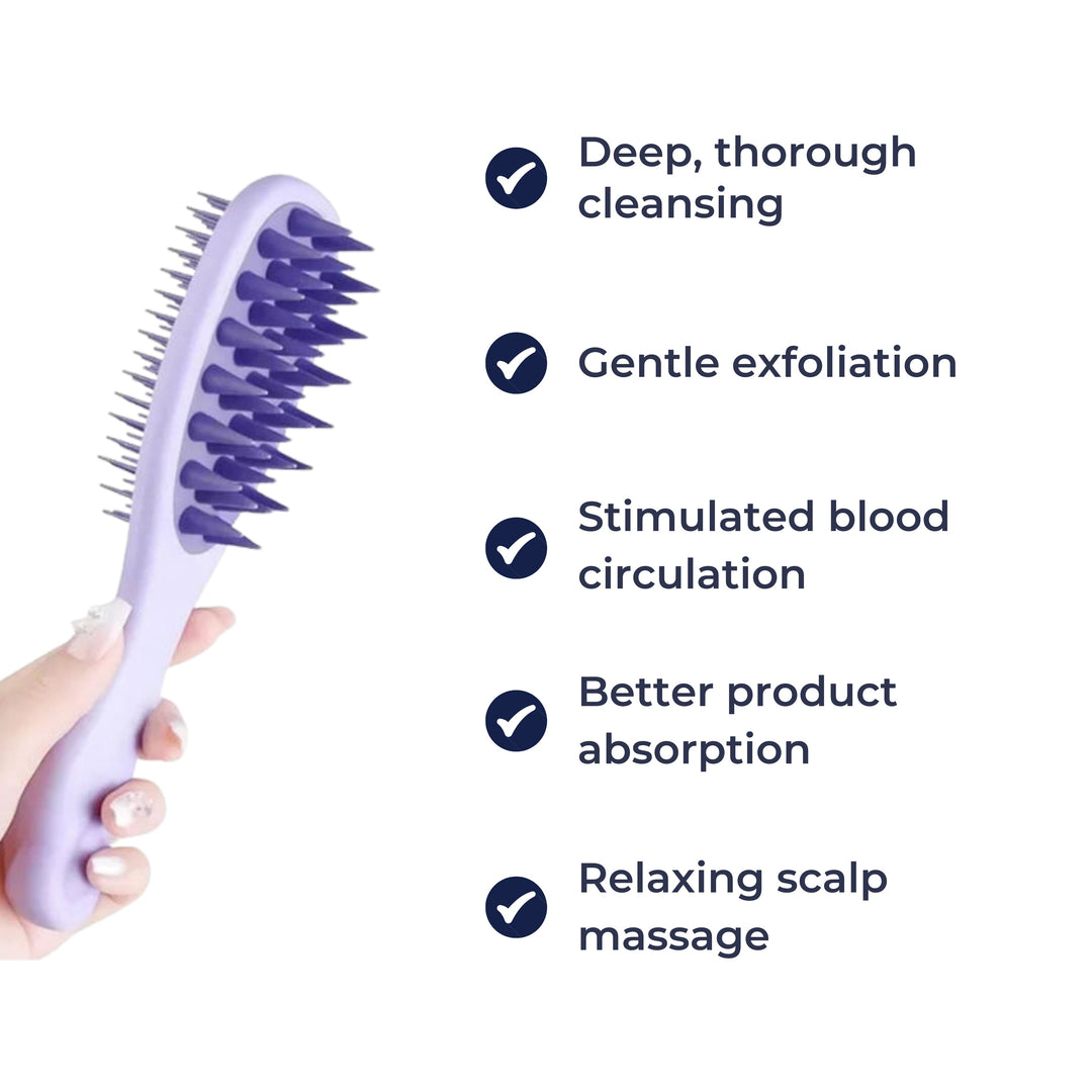 Sided Shampoo Brush – Silicone Scalp Massager – Deep Clean for Oily Hair & Sensitive Scalp Bowlift